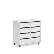 Meble do szkół i przedszkoli - Regał szkolny CASPER, 8 szuflad, biały - miniaturka - grafika 1