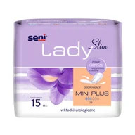 Pieluchy dla dorosłych - Seni Lady Slim, Mini Plus, Wkładki urologiczne dla kobiet, 15 szt - miniaturka - grafika 1