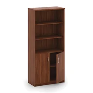 Szafy biurowe - B2B Partner Szafa dwudrzwiowa z półkami, 800 x 400 x 1800 mm, orzech CF-D8018-W, SS-881 - miniaturka - grafika 1