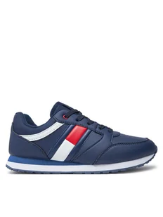 Tommy Hilfiger Sneakersy T3X9-33663-1695 Granatowy - Buty dla chłopców - miniaturka - grafika 1