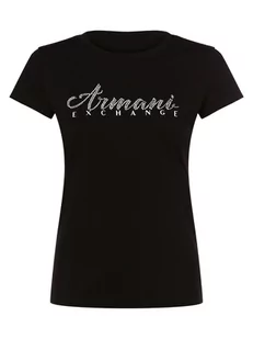 Armani Exchange - T-shirt damski, czarny - Koszulki i topy damskie - miniaturka - grafika 1