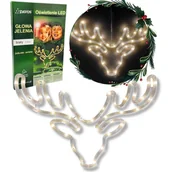 Ozdoby bożonarodzeniowe - GŁOWA JELENIA RENIFERA LED BIAŁY CIEPŁY - miniaturka - grafika 1