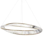 Lampy sufitowe - BELIANI Żyrandol złoty stalowy z kryształkami oświetlenie LED lampa wisząca styl glamour - miniaturka - grafika 1