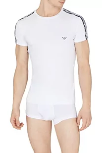 Emporio Armani Underwear Męski t-shirt z monogramem, z logo, biały, L, biały, L - Koszulki męskie - miniaturka - grafika 1