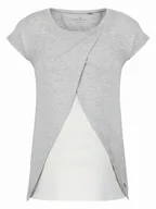 Koszule damskie - Damska koszulka do karmienia z krótkim rękawem szara Bellybutton Maternity, r.XL - miniaturka - grafika 1