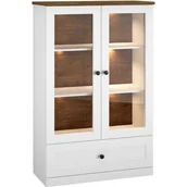 Kredensy - Kredens z Oświetleniem 05 Lille ML Meble Biały, Dąb Lefaks - miniaturka - grafika 1