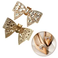Kolczyki - Klipsy do butów z kryształkami, cyrkoniami KOKARDKI 2 szt. KDB50 - miniaturka - grafika 1
