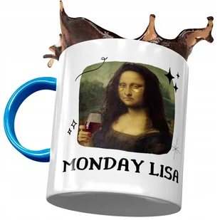 Kubek Błękitny Śmieszny Zabawny Monday Lisa z Nadrukiem ze Zdjęciem + Opakowanie na prezent (wzór 02) - Kubki Kubek Błękitny Śmieszny Zabawny Monday Lisa z Nadrukiem ze Zdjęciem + Opakowanie na prezent (wzór 02) - Kubki - miniaturka - grafika 1