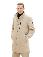 Płaszcze męskie - TOM TAILOR Męski 1037349 płaszcz wełniany, 32520 beżowo-brązowy struktura wełny, XL, 32520 – struktura wełny beżowej brązowej, XL - miniaturka - grafika 1