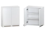 Szafki łazienkowe - Szafka nad Pralkę ATH 60 cm 2D - Biały Mat - Uchwyty Stal Szczotkowana - miniaturka - grafika 1