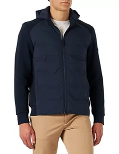 Hackett London Męska bluza z kapturem Hs Quilt Fz HDY, granatowy, XXL - Bluzy męskie - miniaturka - grafika 1