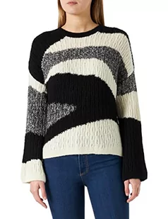 Sisley Damski sweter L/S 1268L101U Sweater, czarny i beżowy 901, XS - Swetry damskie - miniaturka - grafika 1