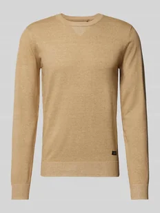 Sweter z dzianiny z prążkowanymi wykończeniami model ‘Bruton’ - Swetry męskie - miniaturka - grafika 1
