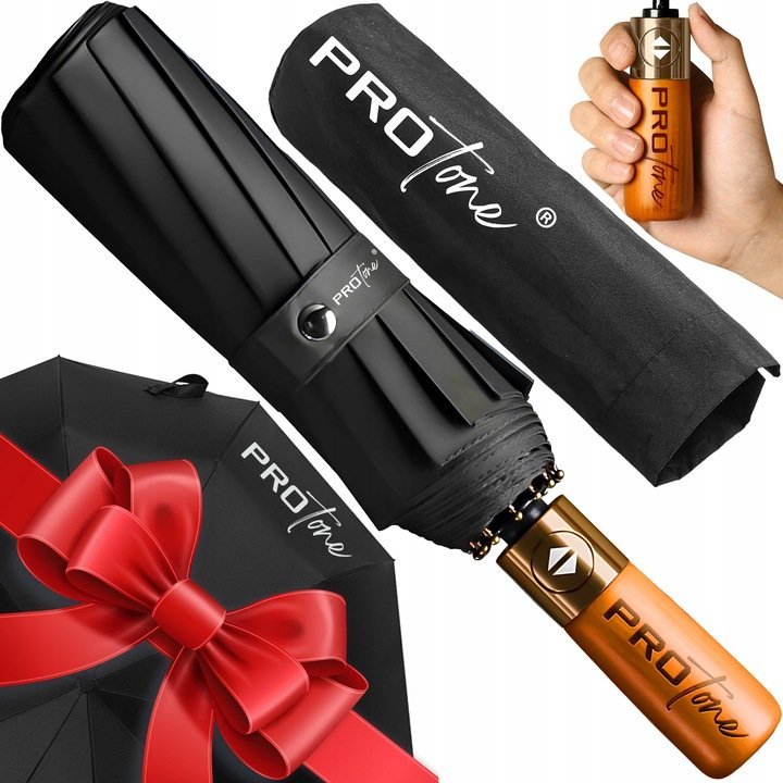 PARASOL AUTOMATYCZNY SKŁADANY MĘSKI DAMSKI ELEGANCKI Z DREWNIANĄ RĄCZKĄ