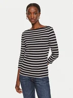 Bluzki damskie - Tommy Hilfiger Bluzka New Cody WW0WW40589 Granatowy Slim Fit - miniaturka - grafika 1