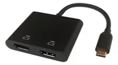 Adaptery i przejściówki - Deltaco USBC-2HDMI adapter kablowy 0,1 m USB Type-C 2 x HDMI Czarny USBC-2HDMI - miniaturka - grafika 1