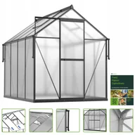 Szklarnie ogrodowe - Szklarnia Ogrodowa Poliwęglan Duża Slide-In 245x183cm Czarna UV - miniaturka - grafika 1