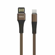 Kable USB - Kabel VIDVIE CB439 USB/iPhone 2.4A, 1m brąz - miniaturka - grafika 1