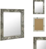Lustra - vidaXL Lustro ścienne w stylu barokowym 50x60 cm srebrne - Lustro - miniaturka - grafika 1