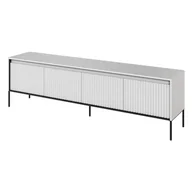 Szafki RTV - Szafka RTV ryflowana TREND 06 biały/czarne nogi - miniaturka - grafika 1