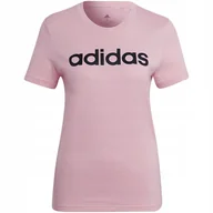 Koszulki i topy damskie - Koszulka damska adidas Loungwear Essentials Slim Logo Tee różowa HD1681 XS - miniaturka - grafika 1