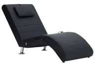 Szezlongi - Czarny nowoczesny szezlong z funkcją masażu A5-T47 - miniaturka - grafika 1