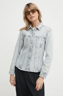 Tommy Hilfiger kurtka jeansowa damska kolor niebieski przejściowa WW0WW41337 - Kurtki damskie - miniaturka - grafika 1