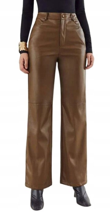 SHEIN SPODNIE DAMSKIE PROSTE BRĄZOWE CASUAL 38 VBV