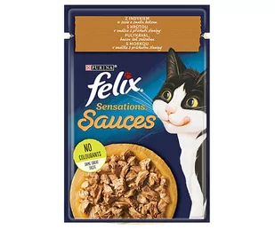 Felix Sensations z indykiem w sosie o smaku bekonu 85g - Mokra karma dla kotów - miniaturka - grafika 1