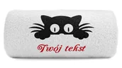 Ręczniki - pat15.net Mały ręcznik kotek z Twoim tekstem 100x50 892 - miniaturka - grafika 1