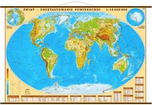 Eko-Graf, mapa ścienna fizyczna Świat, 1:18 000 000 - Mapy i plansze edukacyjne - miniaturka - grafika 1