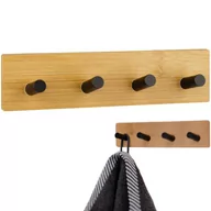 Wieszaki łazienkowe - DexXer Wieszak Na Ręczniki Łazienkowy samoprzylepny, bambus 4x Twl-4 - miniaturka - grafika 1