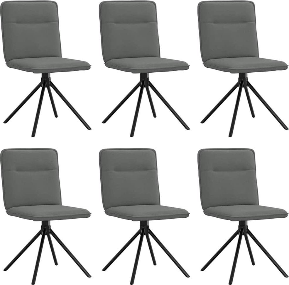 Krzesła stołowe, 6 szt., ciemnoszare, obite tkaniną