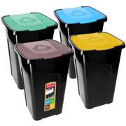 Kosze na śmieci - Kosze do segregacji śmieci żółty, niebieski, zielony i brązowy 50L - miniaturka - grafika 1