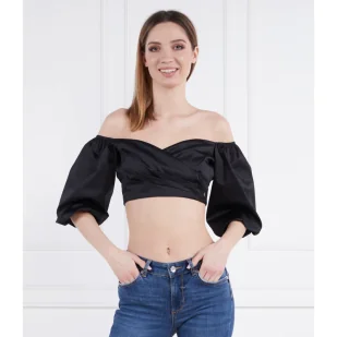 GUESS Bluzka | Cropped Fit - Bluzki damskie - miniaturka - grafika 1