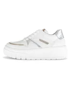 Trampki damskie - Gabor Skórzane sneakersy w kolorze srebrno-białym - miniaturka - grafika 1