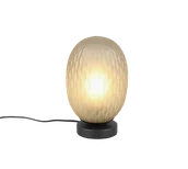 Lampy stojące - Trio FACETTE 564200115 lampa nocna klosz szkło zielone z deseniem fi 17.5 cm 1xE27 wykończenie czarne - miniaturka - grafika 1