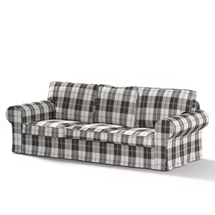 Dekoria Pokrowiec na sofę Ektorp 3-osobową rozkładaną PIXBO krata czarno-biała 222 x 98 x 73 cm Edinburgh 633-115-74 - Pokrowce na meble - miniaturka - grafika 1