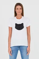 Koszulki i topy damskie - KARL LAGERFELD Biały t-shirt Boucle Choupette - Karl Lagerfeld - miniaturka - grafika 1