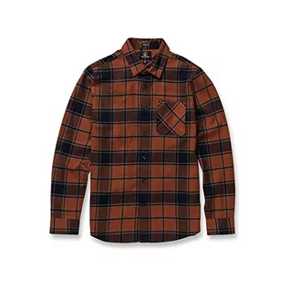 Koszule męskie - Volcom Męska koszula z długim rękawem Caden Plaid Ls, mokka, M, Mocha, M - grafika 1