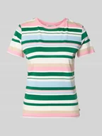 Koszulki i topy damskie - T-shirt o pudełkowym kroju ze wzorem w paski - miniaturka - grafika 1