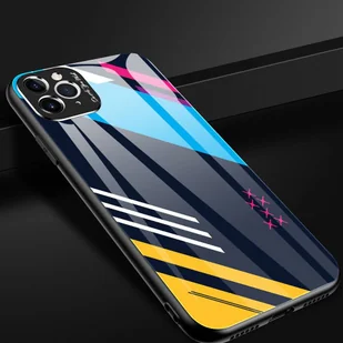 Color Glass Case etui pokrowiec nakładka ze szkła hartowanego z osłoną na aparat iPhone 11 Pro Max pattern 2 - Etui i futerały do telefonów - miniaturka - grafika 12
