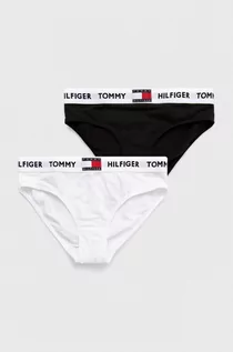 Majtki damskie - Tommy Hilfiger Figi dziecięce (2-pack) kolor czarny - grafika 1