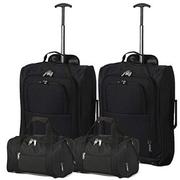 Torby podróżne - 2 x Ryanair bagaż kabinowy 55 x 40 x 20 cm i 2 x torba podróżna 35 x 20 x 20, zestaw bagażu podręcznego – zabierz obie ze sobą (czarna) - miniaturka - grafika 1