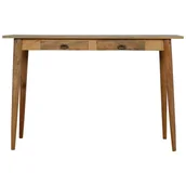 Biurka - Artisan Furniture Dębowa biurko z 2 szufladami, nordycki styl - miniaturka - grafika 1