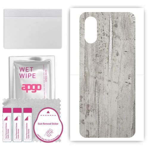 folia naklejka skórka strukturalna na TYŁ do Sony Xperia 10 VI - Beton Srebrne Paski - apgo SKINS