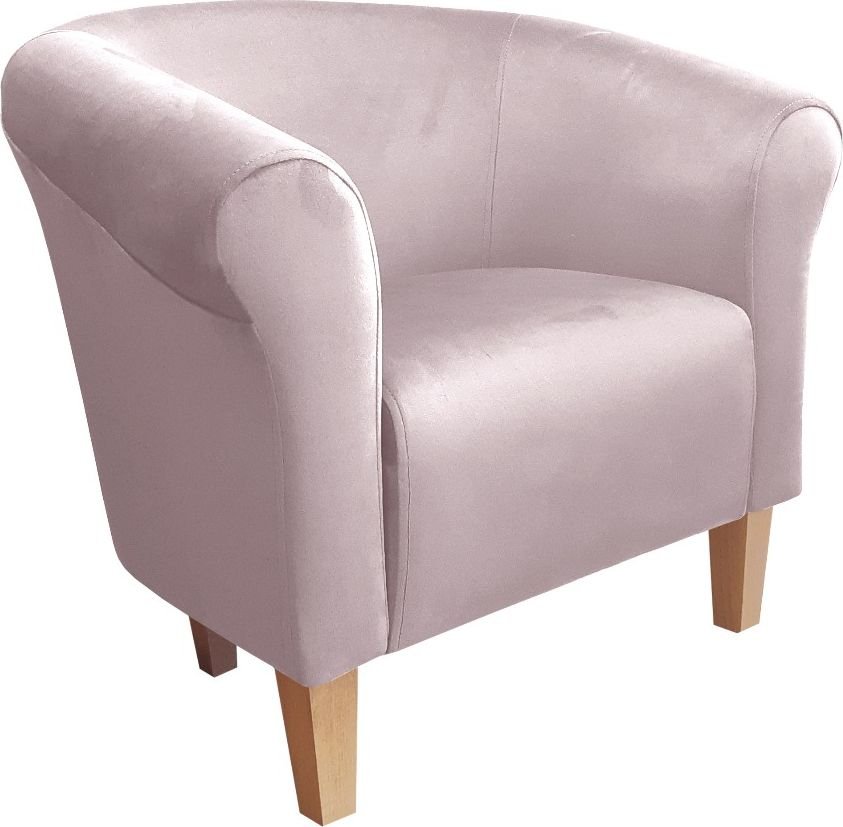 Atos Fotel DRAWA 1 BL VELVET jasno różowy tapicerowany ATOS