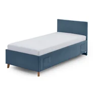 Łóżeczka i kojce - Niebieskie tapicerowane łóżko dziecięce ze schowkiem ze stelażem 90x200 cm Cool – Meise Möbel - miniaturka - grafika 1