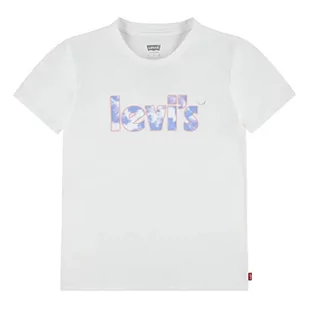 Levi'S Dziecięca koszulka Lvg Tie Dye Plakat Logo Ss Koszulka dziewczęca 2-8 lat, Biały alyssum, 10 lat - Koszulki dla dziewczynek - miniaturka - grafika 1