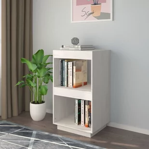 shumee Regał na książki biały 40x35x71 cm lite drewno sosnowe - Regały - miniaturka - grafika 1